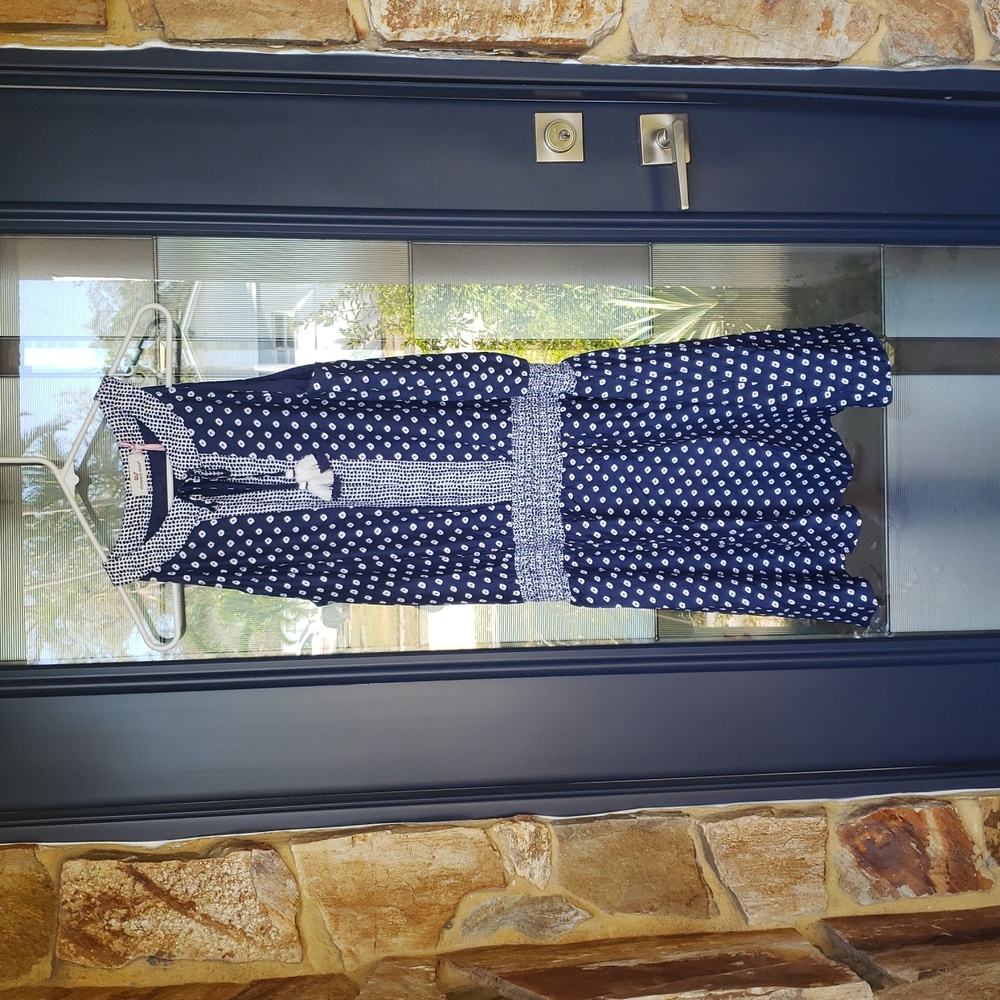 Vineyard Vines Dress; Stingray Smocked Dress; Deep Bay (Navy); Size Large